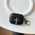 Black lychee grain diamond cross