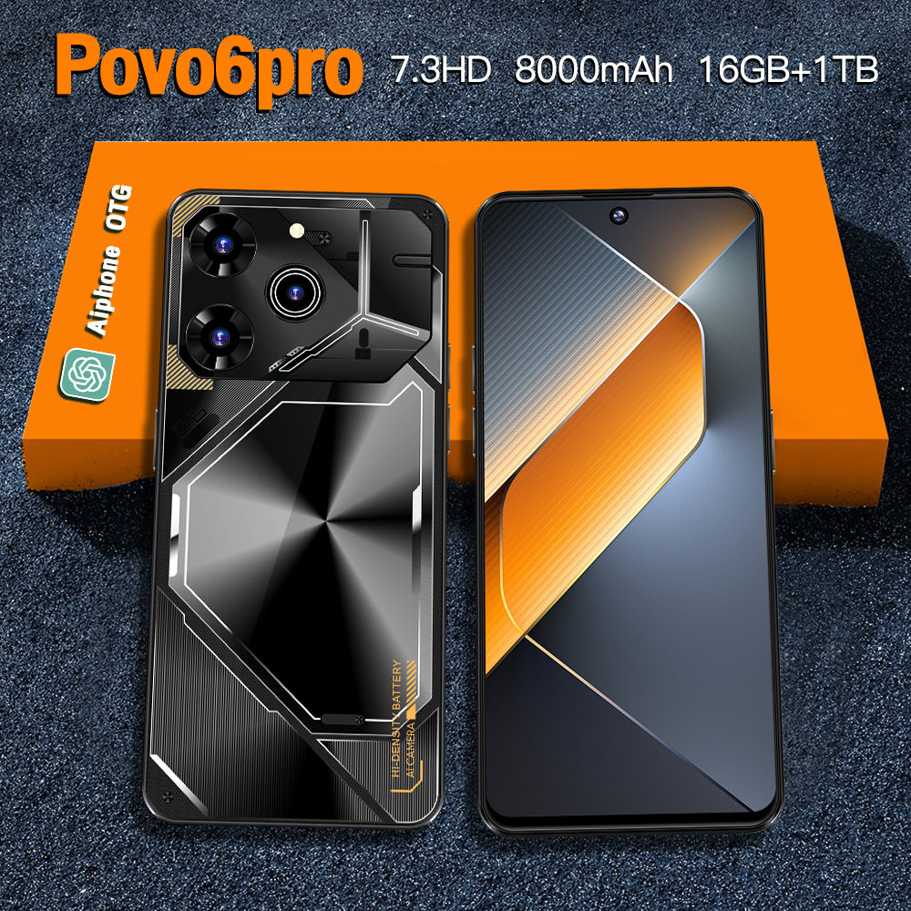 Povo6pro跨境爆款现货6.6寸高清2+16安卓3G智能手机外贸海外代发