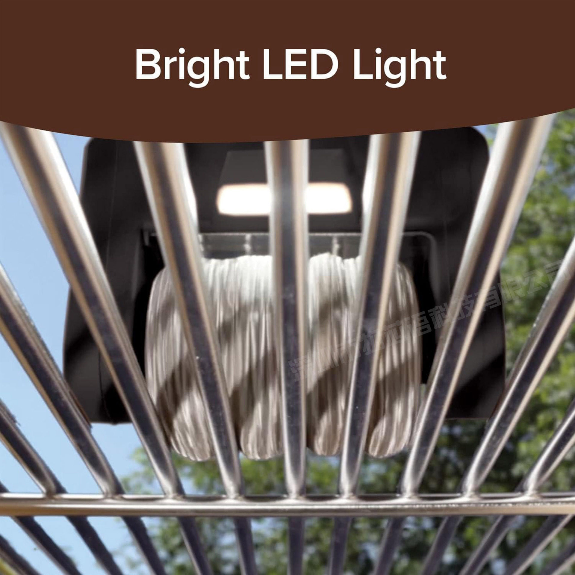 2025 Stainless Steel 304 Roller Grill Brush with Led Light, Brushless, Food-Grade Cleaning, Led Illumination