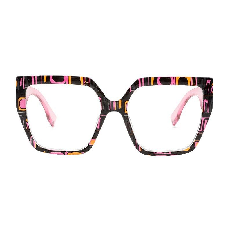 Cross-Border Modern Striped Wide-Leg Glasses Frame European and American Trendy Decorative Unisex Influencer Street Style Anti-Blue Light Non-Prescription Glasses