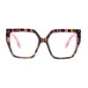 Cross-Border Modern Striped Wide-Leg Glasses Frame European and American Trendy Decorative Unisex Influencer Street Style Anti-Blue Light Non-Prescription Glasses
