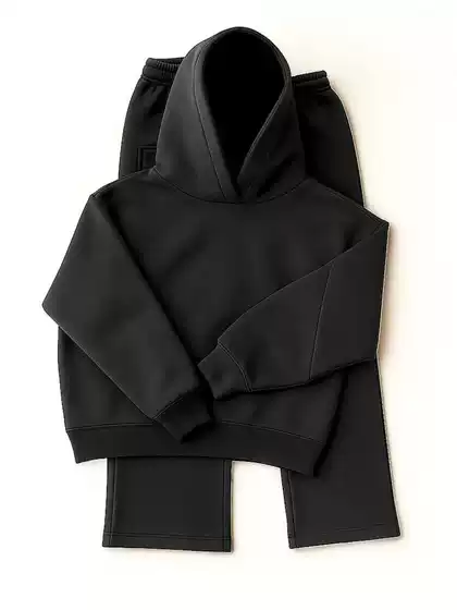 European and American Autumn and Winter Loose Hooded Sports Tops and Pants Two-Piece Silhouette Hooded Sweatshirt Suit Cross-Border Export Men's Clothing