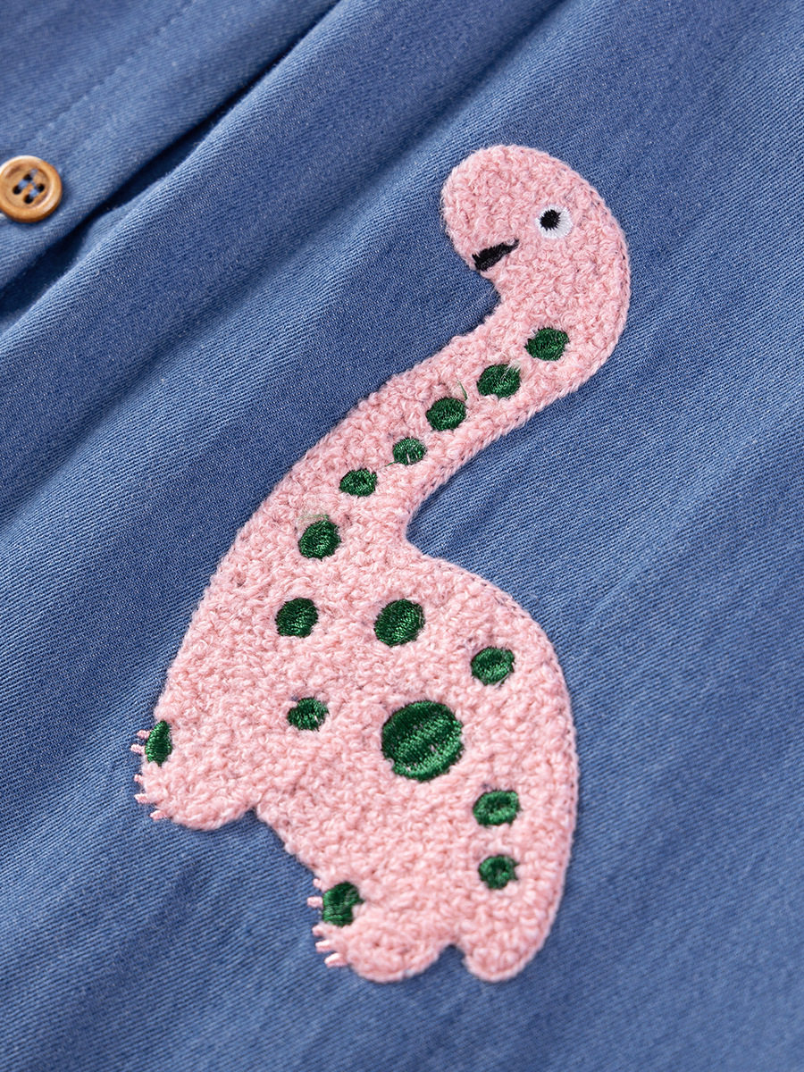 Custom-made Girls' Short-sleeve Denim Skirt, Summer Kids' Skirt, Applique Cartoon Fashion Kids' Dress