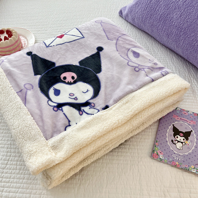 Cross-border Foreign Trade Wholesale Sanrio Autumn and Winter Warm Blanket Thickened Milk Velvet Lamb Velvet Blanket Nap Blanket