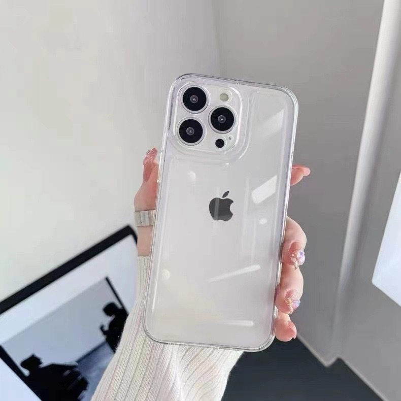 Transparent and Thickened Simple Phone Case Suitable for iPhone 17, Apple 16 Pro Max, Cross-Border 14/15 Pro Space Case