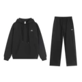 Dark gray hooded straight suit