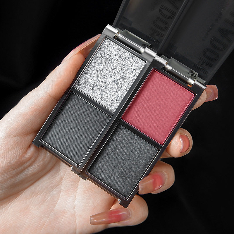 European and American Cool Pink Double Color Black Red Eye Shadow Sweet Cool Matte Pearlescent Gothic Dark Smoked Lazy Earth Punk
