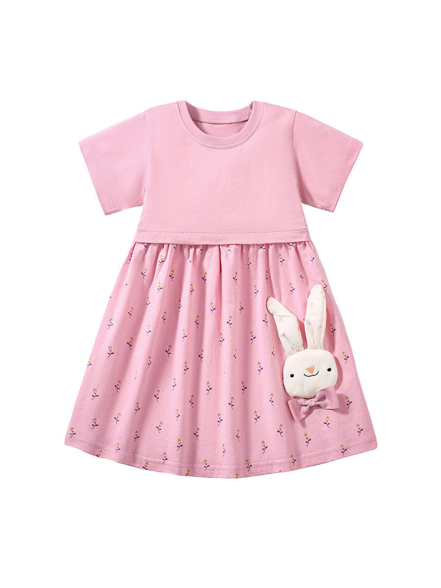 Cute Girls' Dress, New Summer Kids' Dress, Cotton Cartoon Kids' Dress