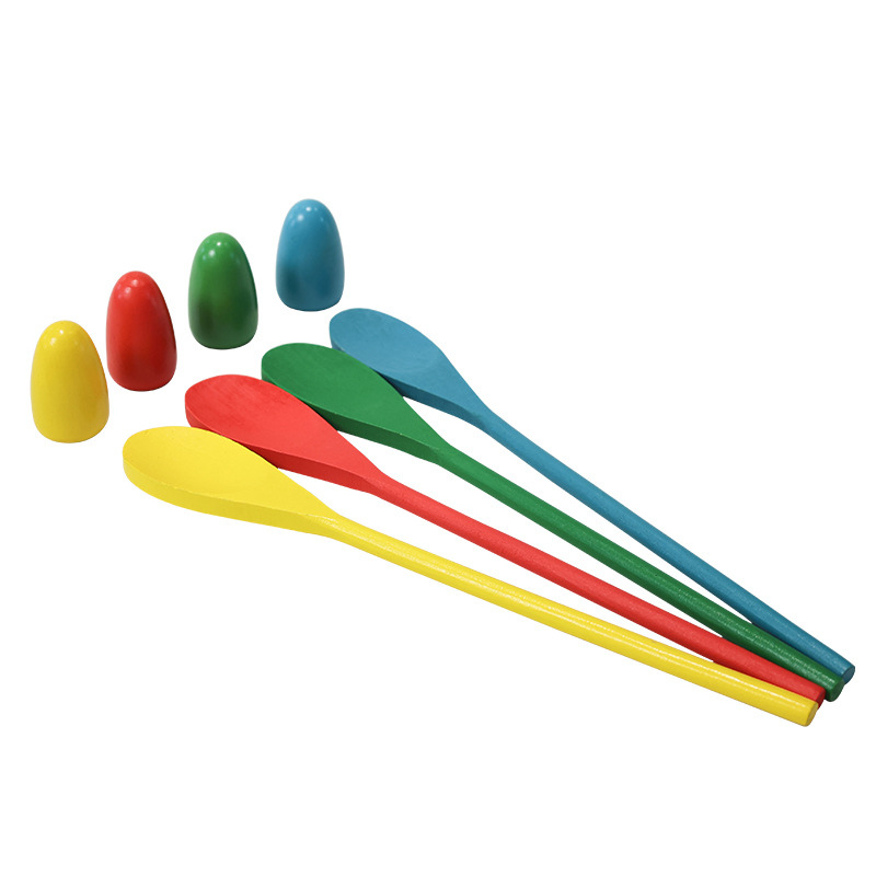 幼儿园平衡棒木勺托蛋游戏户外趣味活动早教感统平衡团建趣味活动