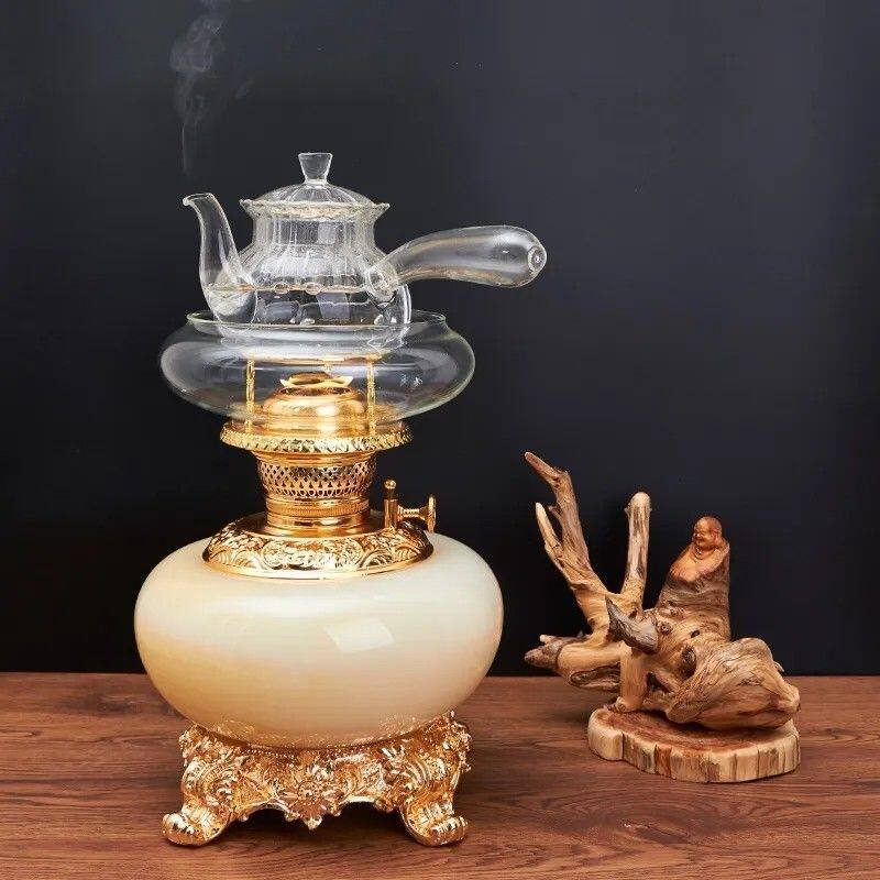 High-Temperature Resistant Glass Kettle with Side Handle, Glass Boiling Kettle, Filter Tea Kettle, Thick Air Lamp, Electric Ceramic Stove