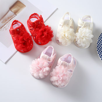 2022 Summer New Sandals Baby Girl Princess Shoes 0-1 Years Old Baby Sandals 3-5-8-9 September Soft Sole Toddler Shoes