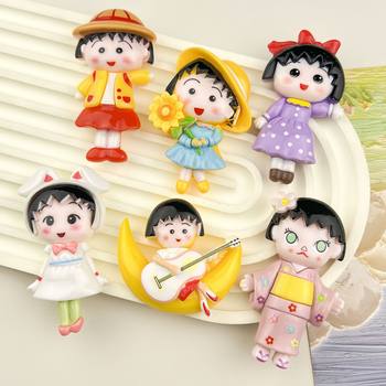 Cartoon big card cute balls girl resin accessories diy handmade hairpin hair rope refrigerator sticker hole shoes material