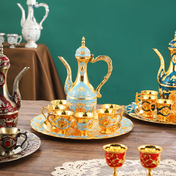 Retro Light Luxury Wine Set Zinc Alloy White Wine Cup Wine Dispenser Household Wine Set Wine Bottle High-End Ornaments