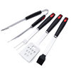 Creative cross-border outdoor Stainless Steel Grill combination suit plastic handle 6-piece barbecue tools household hot