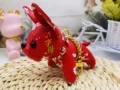 Red flower french bulldog