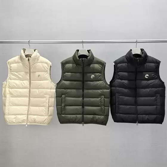 Poison Home Stock Original Label M Mengjia Collar Zipper Vest 90 White Duck Down Down Jacket Vest Coat Men and Women