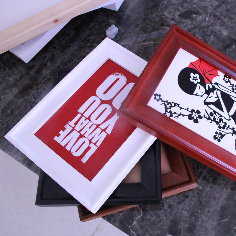 Wholesale creative three-dimensional solid wood photo frame Wall setting table 7 inch modern simple North U-shaped A4 wooden retro picture frame