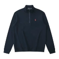 Stand collar-navy red label