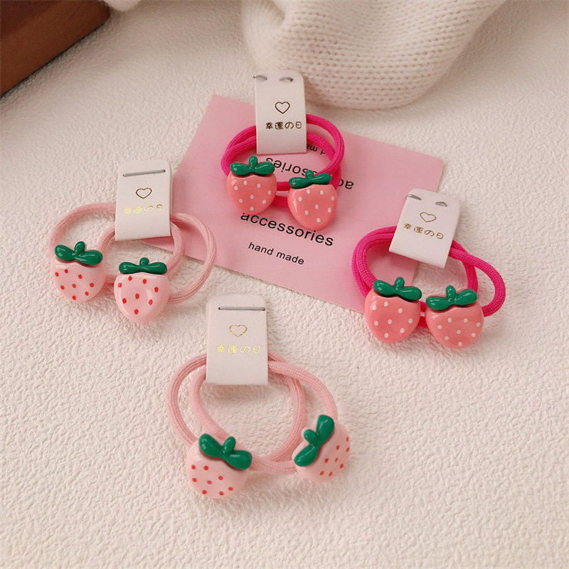 New Children's Strawberry Hair Band Does Not Hurt the Hair Little Girl's Ball Headband Hair Rope Cartoon Headband Hair Accessories