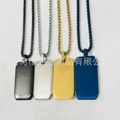 Yayi Jewelry Cross-Border Stainless Steel Polished Mirror Beveled Edge Military Brand Dog Tag Identity Tag Jewelry Can Be Engraved Necklace