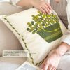 Cream Style Living Room Towel Embroidered Pillow Cushion Pink Flower Bedroom Bedside Cushion Lumbar Pillow Backrest Pillow Cover Included