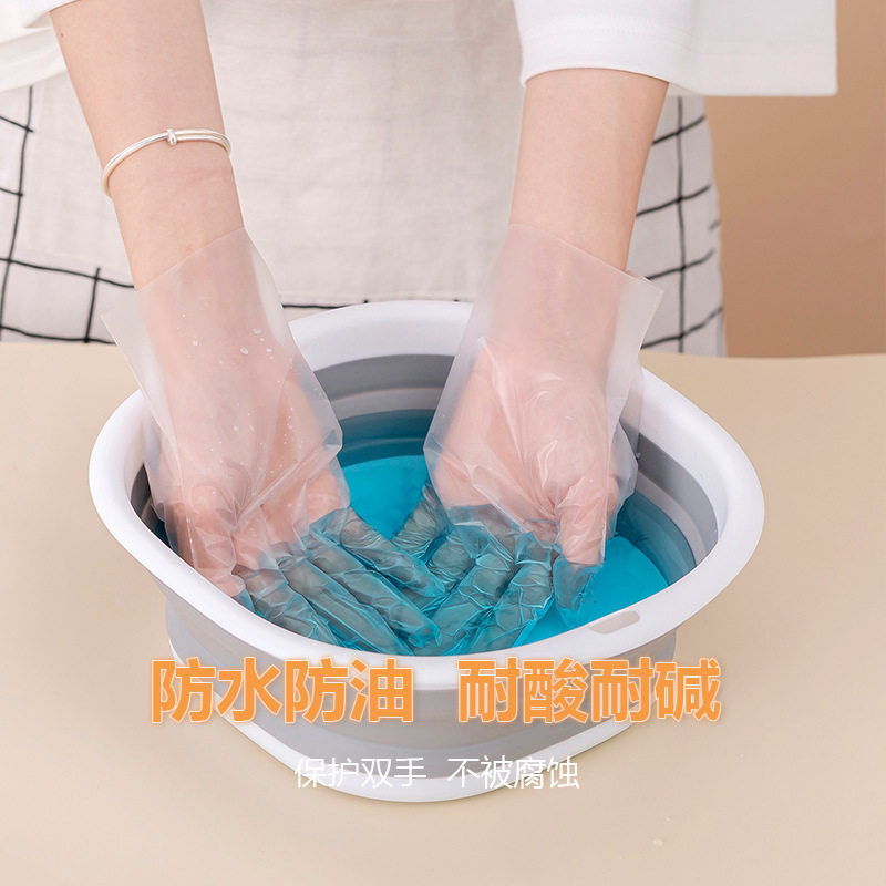 Disposable food grade pte gloves thickened catering baking kitchen dishwashing latex rubber gloves housework wholesale
