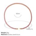 XL882PKG 4.4mm Pink Zirconia Necklace