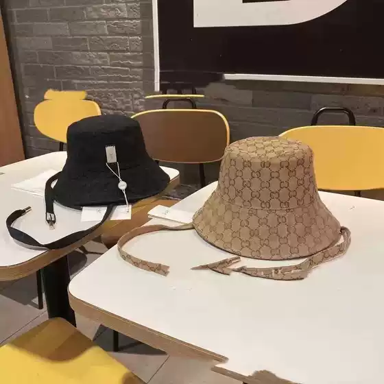 Cross-Border Internet Celebrity's Same Style Strappy Double-Sided Fisherman Hat for Women, Fashionable and Versatile, Casual Presbyopic Letter Basin Hat, Sun Hat