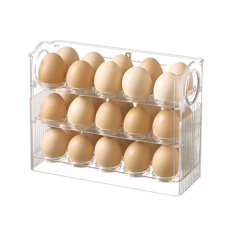 Cross-border automatic flip egg storage box refrigerator side door egg storage rack kitchen egg tray storage egg box
