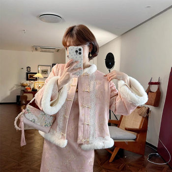 New Chinese Style Temperament High-grade Guofeng suit Winter New Fashion Pinch Cotton Jacket dress Two-piece Set