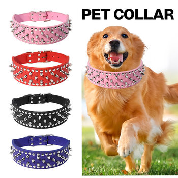 Carefully Selected Dog Collars with Bells, Rivets, and Anti-Bite Spikes for French Bulldogs, Cross-Border Medium-Sized Dogs, Spiked Dog Leashes, Dog Neck Chains