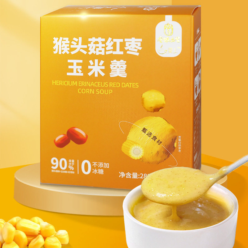 Mr. jujube food monkey head mushroom red dates corn paste breakfast meal rice soup instant food nutrition meal instant food wholesale