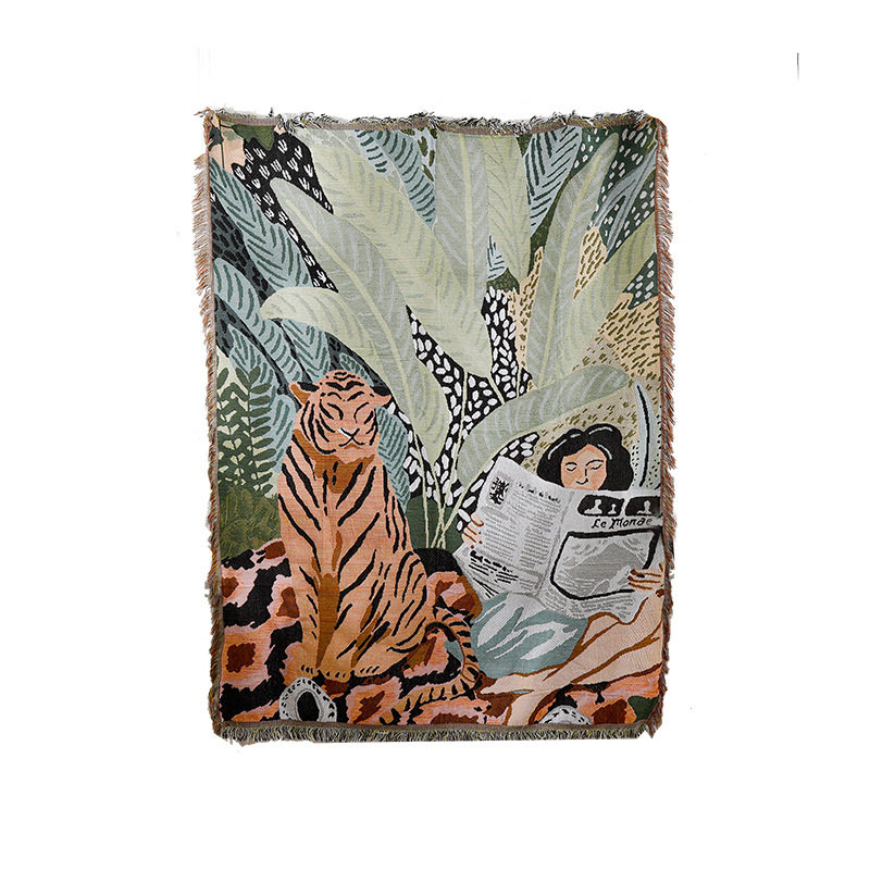 Cartoon Character Animal Four Seasons Universal Cotton Blanket Nordic Background Cloth Sofa Cover Blanket Sofa Cushion Shop Blanket Wholesale