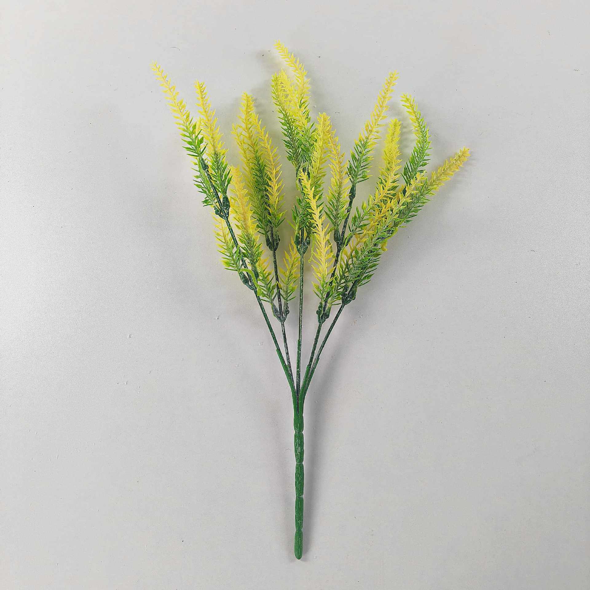 麦穗5叉植绒薰衣草仿真家居装饰植绒仿真植物人造花束仿真花批发