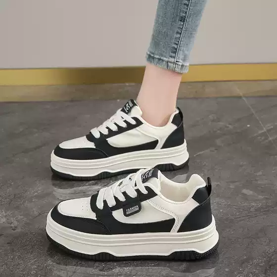 Popular White Sneakers for Women 2026 Spring and Autumn New Versatile Thick-Soled Casual Shoes Platform Sneakers