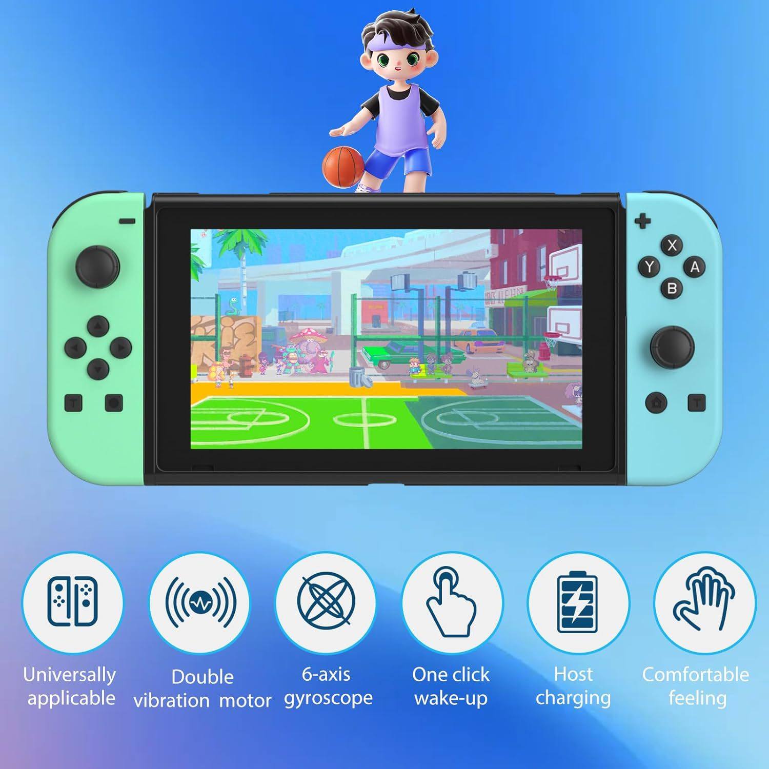 Ns Switch Left and Right Handle Joycon Handle Rgb Light Wake up Somatosensory Vibration Wireless Bluetooth Game Handle