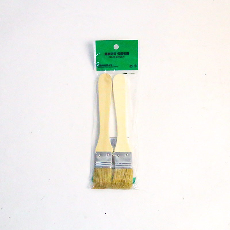 Wooden Handle Barbecue Brush, Pig Bristle Oil Brush, Food Brush, Baking Brush, Two-Pack Wholesale Barbecue Accessories Tools for Grilling