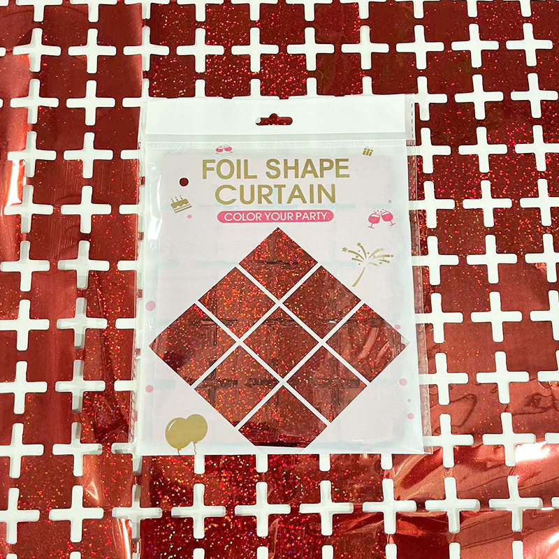 Dot Laser Small Square Rain Silk Curtain Wedding Atmosphere Decoration Props Party Birthday Background Wall