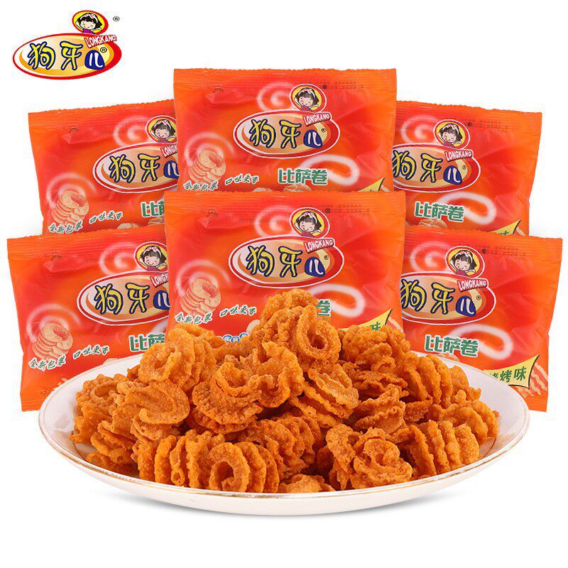 Dog Tooth Pizza Roll Bbq Flavor 8090S Childhood Nostalgic Snack from the Canteen 30 Bags/Medium Pack Others