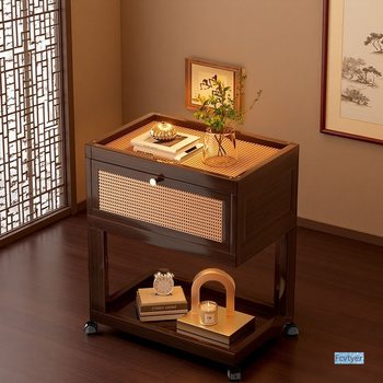 Kailaimei Table with Wheels for Bedroom, Living Room Sofa Side Cabinet, Side Table for Home Use, Tea Side Table, Bedside Table Storage