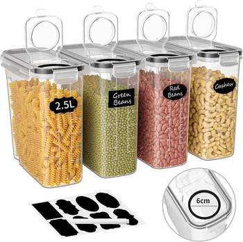 4-piece set of grain storage box kitchen bean sealed tank pp grade grain storage tank rice grain storage