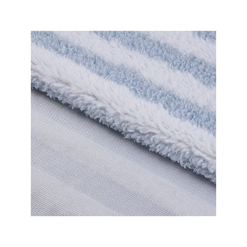 in stock two-color striped moon velvet small rabbit fur teddy velvet interwoven vertical strip lamb velvet pet dog kennel shoe material