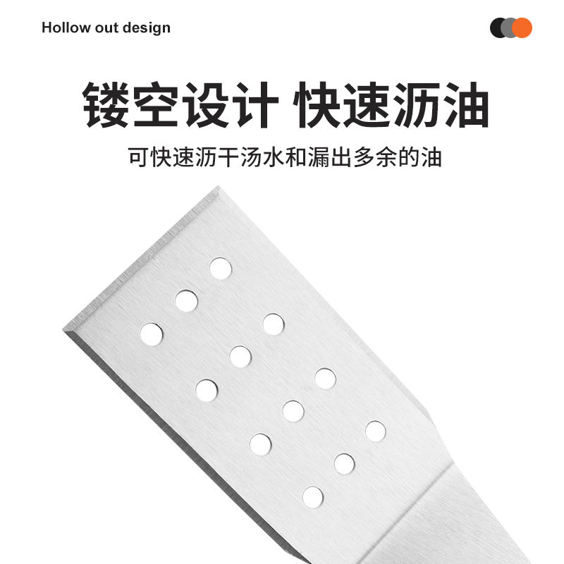 Beech Handle Stainless Steel Bbq Outdoor Barbecue Set Frying Spatula Cooking Spatula Teppanyaki Tool Set