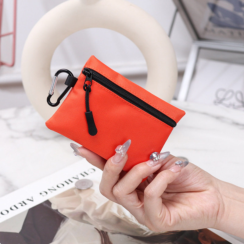 [Printable LOGO] Macaron Color Men and Women Can Hang Coin Purse Card Bag Mini Coin Headset Key Bag