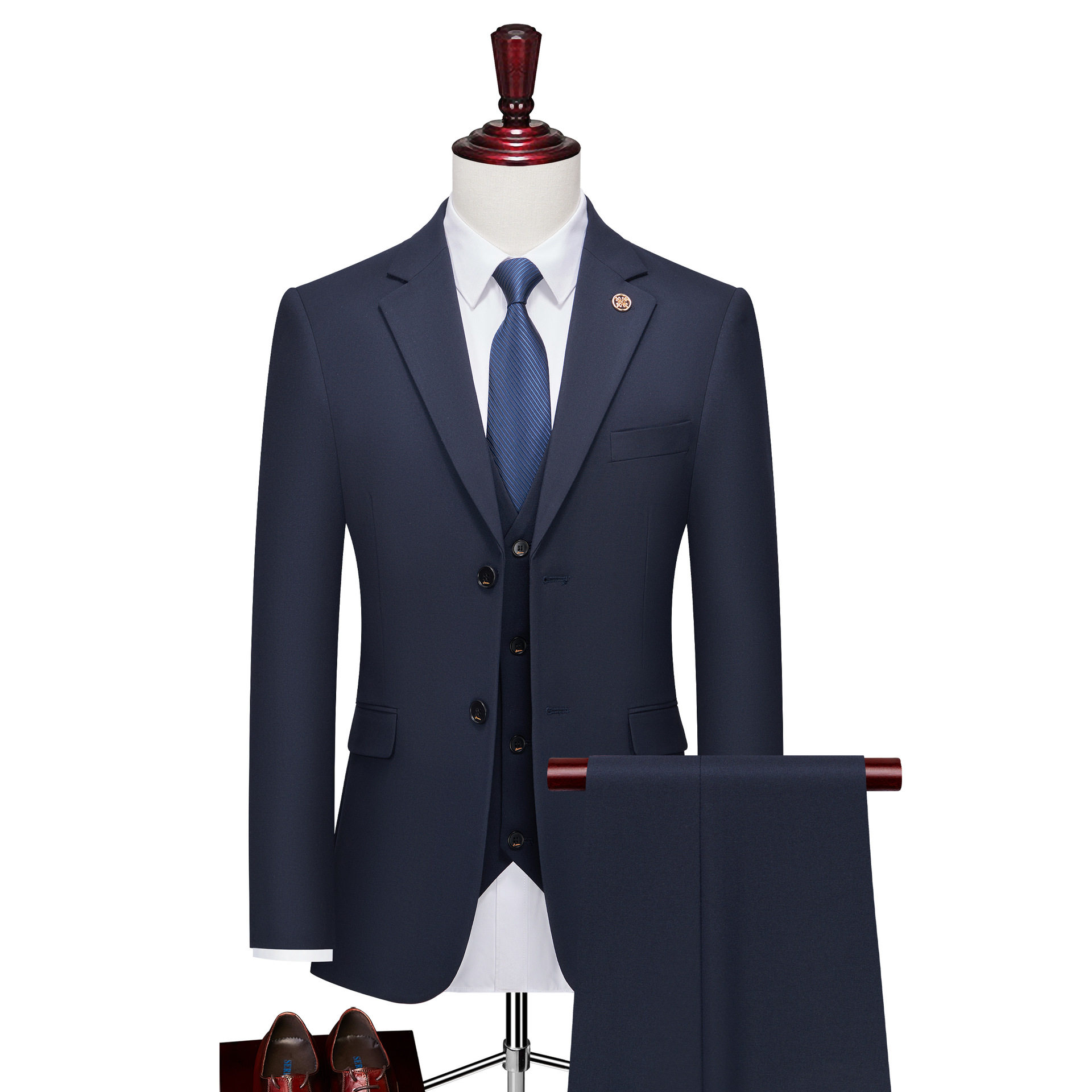 西服男套装新郎结婚西装修身正装高端商务英伦风春三件套婚礼绅士