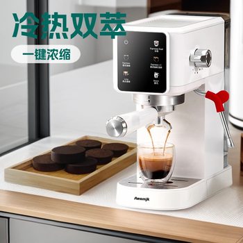 Small Household Coffee Machine Italian Semi-Automatic Steam Milk Foam Intelligent Hot and Cold Double Extraction Concentrated American Latte Coffee