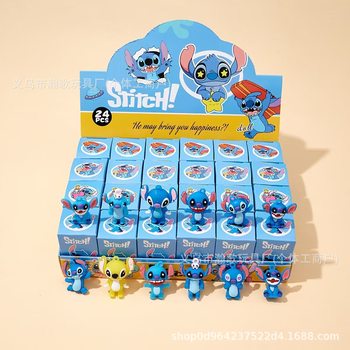 New Cross-Border 24-Piece Stitch Cute Blind Box Figurine Trendy Pendant Creative Keychain Wholesale for Foreign Trade