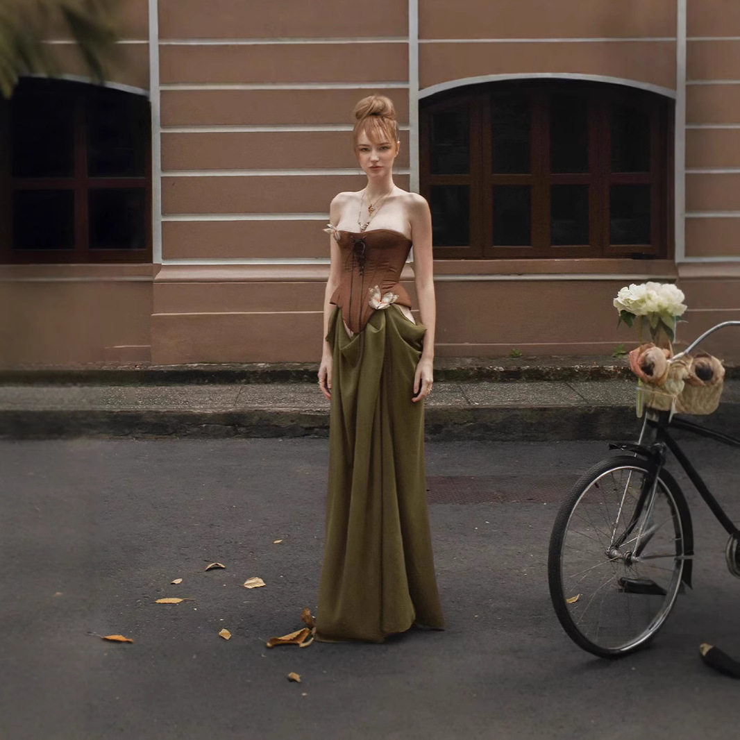 Fashion Vintage High Waisted Bow Design Sexy Midi Skirt for Women Spring Collection Elegant Style Wholesale Available