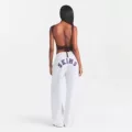 Gray straight-leg pants