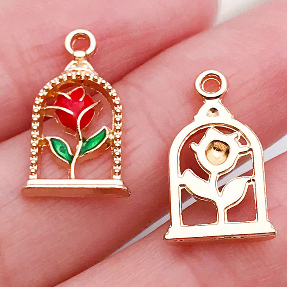 混50个红粉爱心桃心饰品配件 diy手链钥匙扣项链吊坠合金滴油挂件